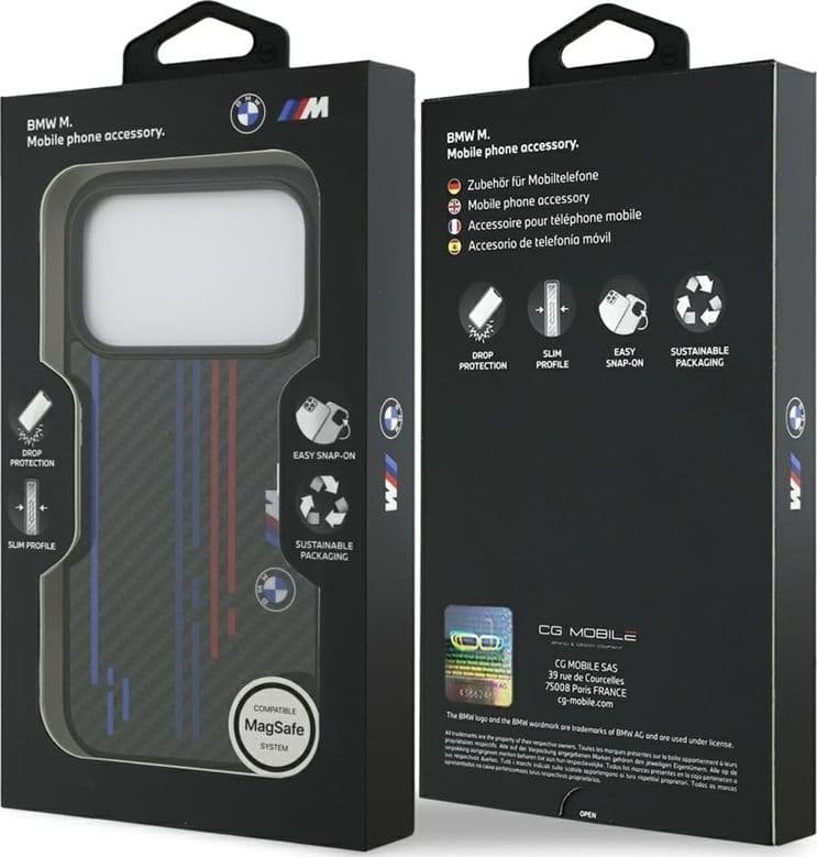 BMW M Kevlar Lines & Logo MagSafe - Custodia per iPhone 17 Pro (Nero) - 7