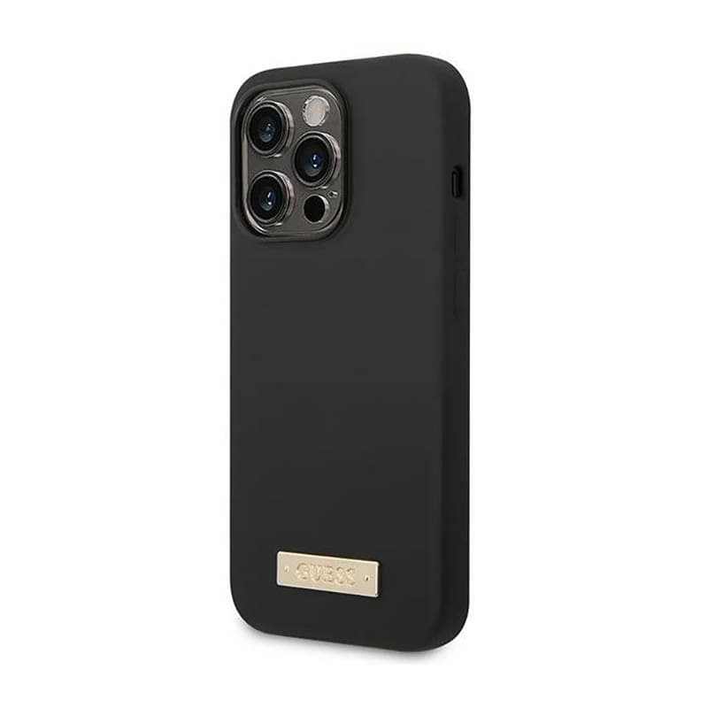 Guess Silicone Logo Plate MagSafe - Case for iPhone 14 Pro (Black) - 2