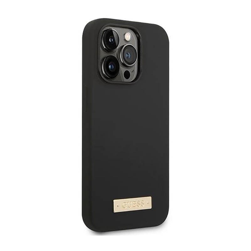 Guess Silicone Logo Plate MagSafe - Case for iPhone 14 Pro (Black) - 4