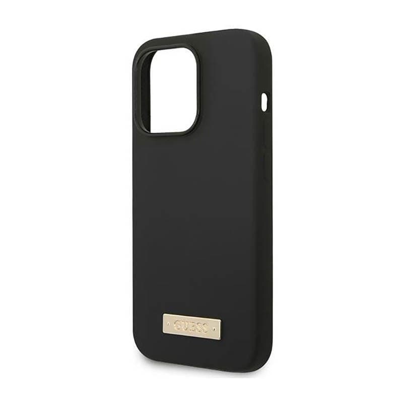 Guess Silicone Logo Plate MagSafe - Case for iPhone 14 Pro (Black) - 6