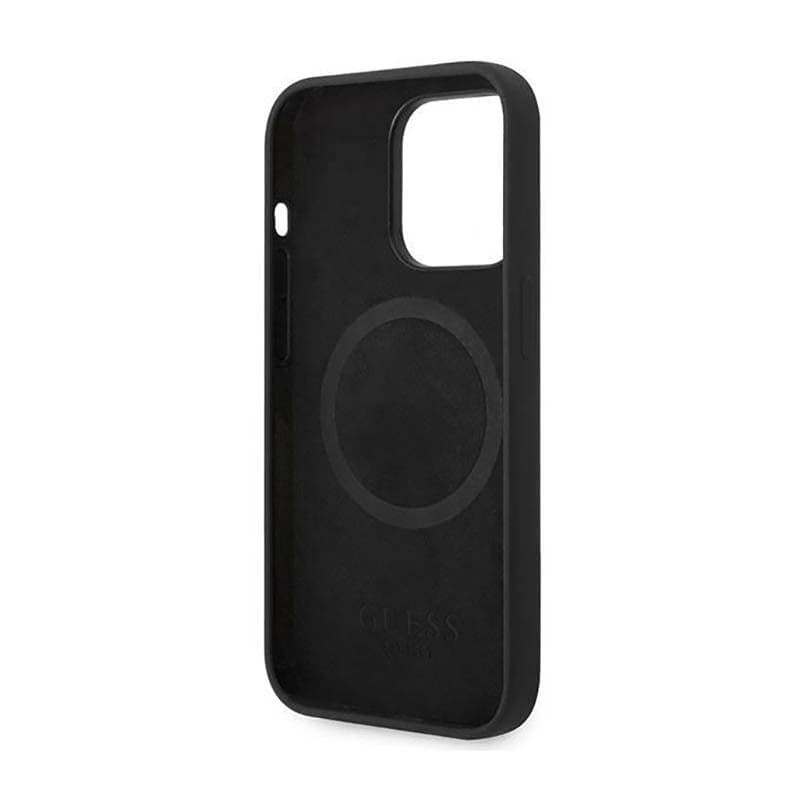 Guess Silicone Logo Plate MagSafe - Case for iPhone 14 Pro (Black) - 7