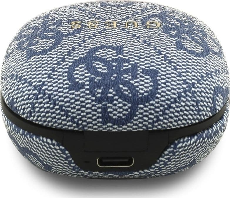 Guess 4G Classic Metal Logo - Bluetooth TWS ENC sluchátka + nabíjecí pouzdro (Modrá) - 4