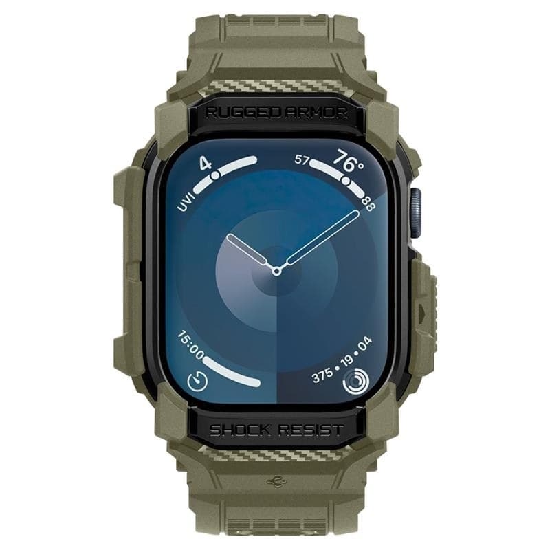 Spigen Rugged Armor Pro - Band with Case for Apple Watch 10 46 mm (Vintage Khaki) - 4