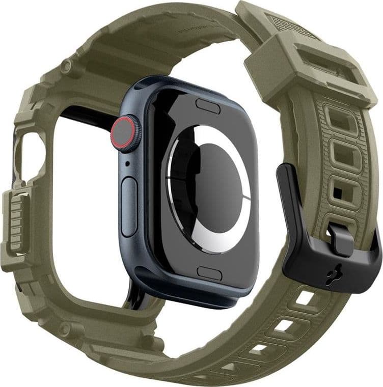 Spigen Rugged Armor Pro - Band with Case for Apple Watch 10 46 mm (Vintage Khaki) - 8