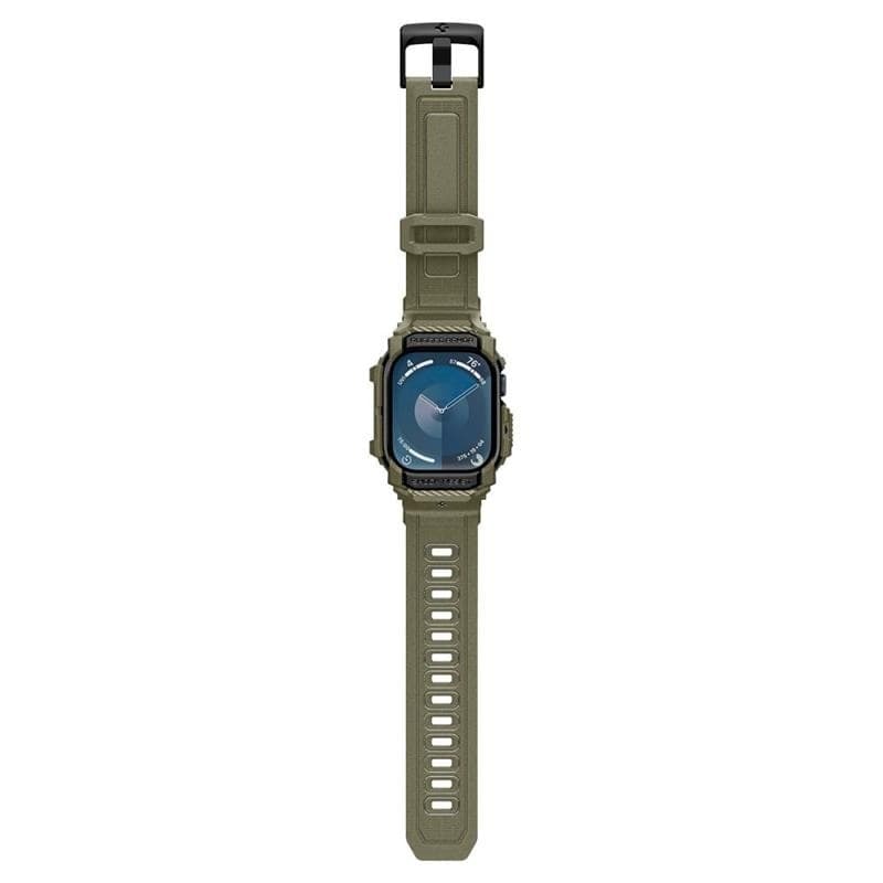Spigen Rugged Armor Pro - Band with Case for Apple Watch 10 46 mm (Vintage Khaki) - 9