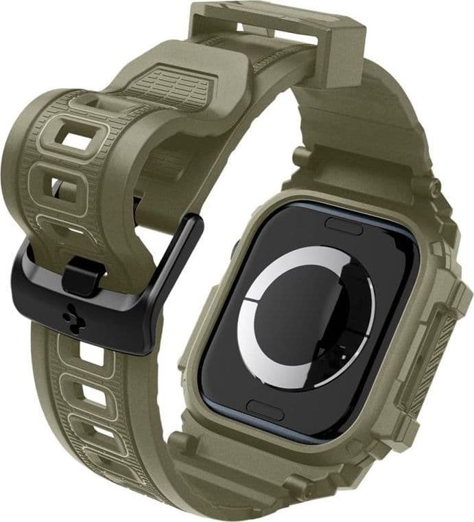 Spigen Rugged Armor Pro - Band with Case for Apple Watch 10 46 mm (Vintage Khaki) - 10