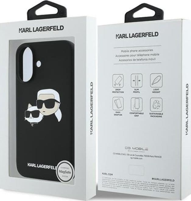 Karl Lagerfeld Silicone Double Heads Print MagSafe - Case iPhone 16 Plus (black) - 8