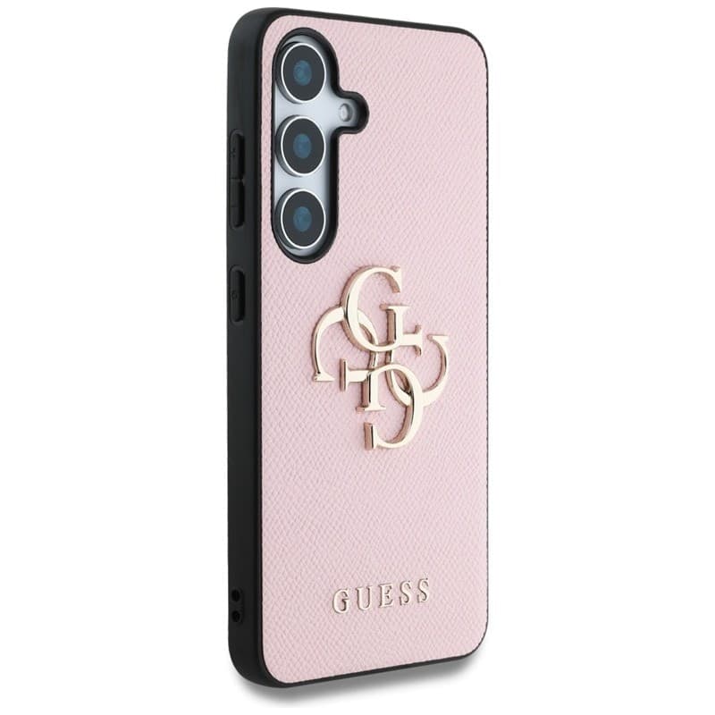 Guess Grained Big 4G Logo Small Classic Logo - Case for Samsung Galaxy S25+ (pink) - 4