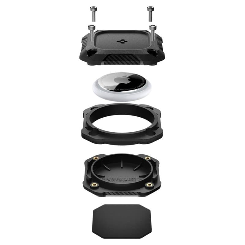 Confezione da 4 custodie Spigen Tough Armor per Apple AirTag 1/2 (nere) (4 pezzi) - 6