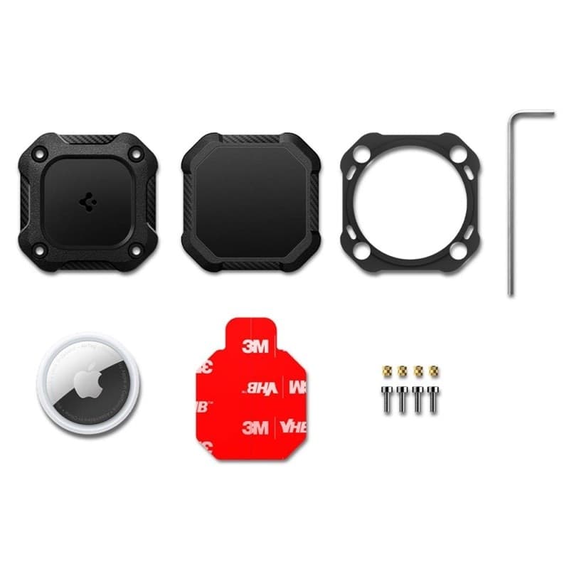 Confezione da 4 custodie Spigen Tough Armor per Apple AirTag 1/2 (nere) (4 pezzi) - 8