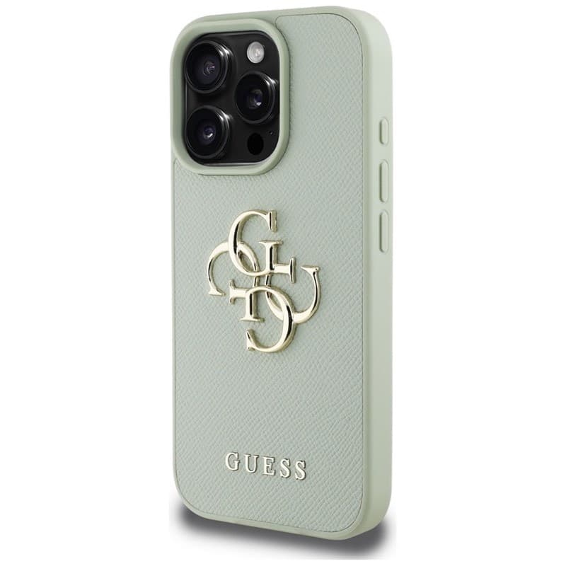 Guess Grained Big 4G Logo Small Classic Logo - Case for iPhone 16 Pro Max (green) - 2