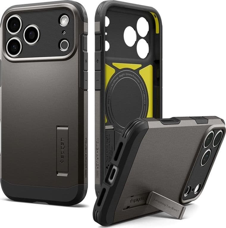 Spigen Tough Armor T Mag MagSafe - Custodia per iPhone 18 Pro Max / 17 Pro Max (Gunmetal) - 3