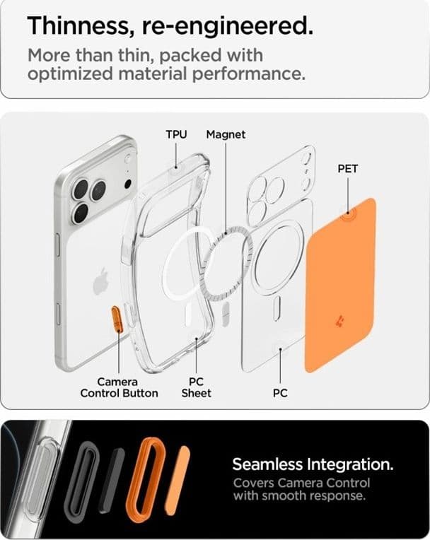 Spigen Ultra Hybrid T Mag MagSafe - Custodia per iPhone 18 Pro Max / 17 Pro Max (Arancione lucido) - 9