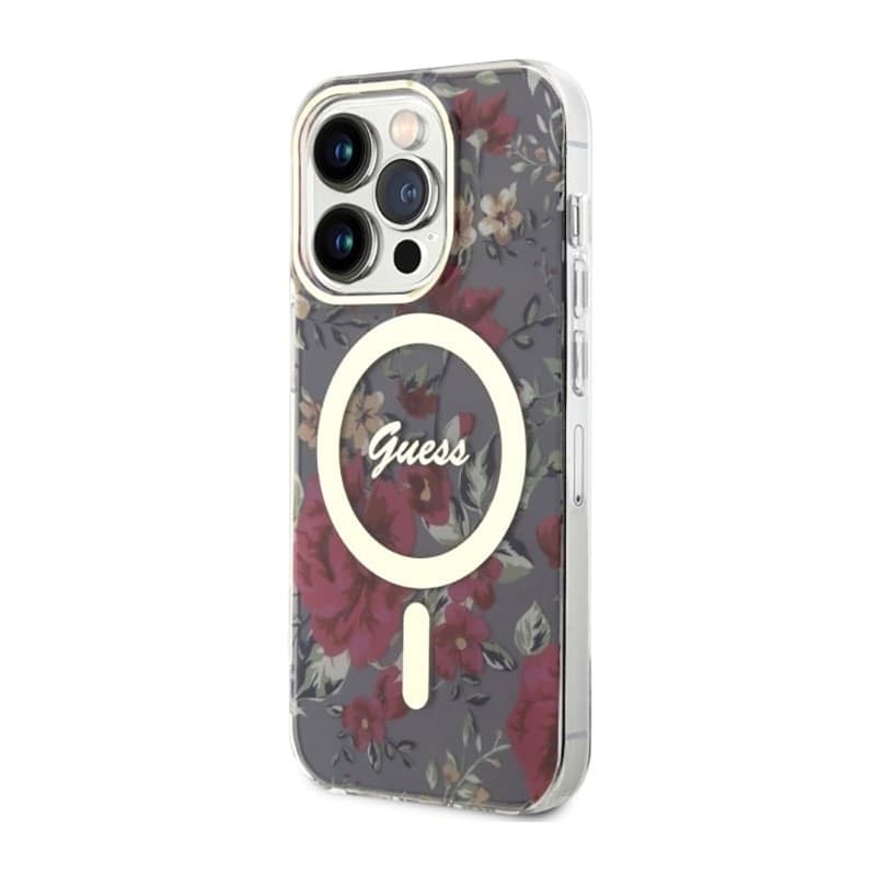 Guess Flower MagSafe - Case for iPhone 14 Pro (Green) - 2