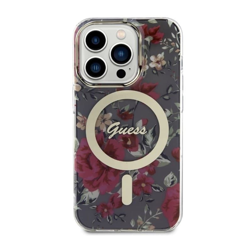 Guess Flower MagSafe - Case for iPhone 14 Pro (Green) - 3