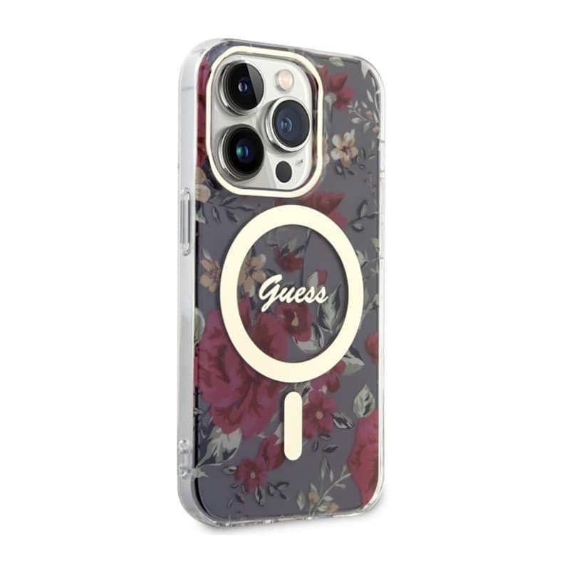 Guess Flower MagSafe - Case for iPhone 14 Pro (Green) - 4