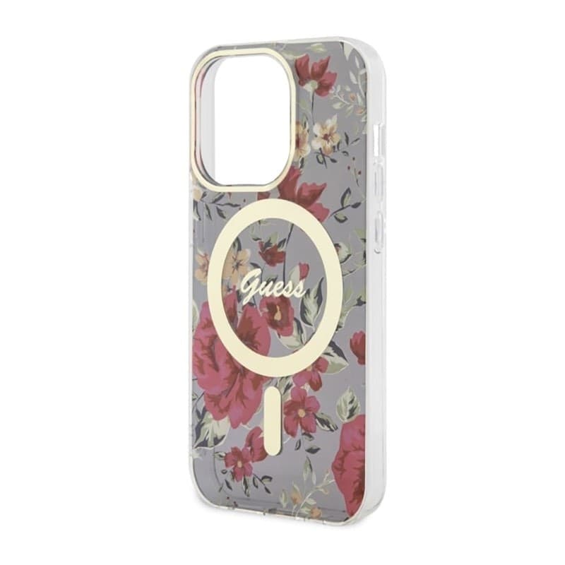 Guess Flower MagSafe - Case for iPhone 14 Pro (Green) - 6