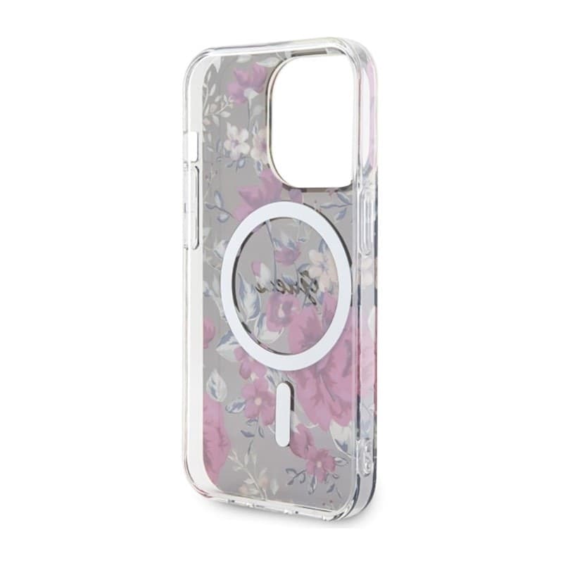 Guess Flower MagSafe - Case for iPhone 14 Pro (Green) - 7