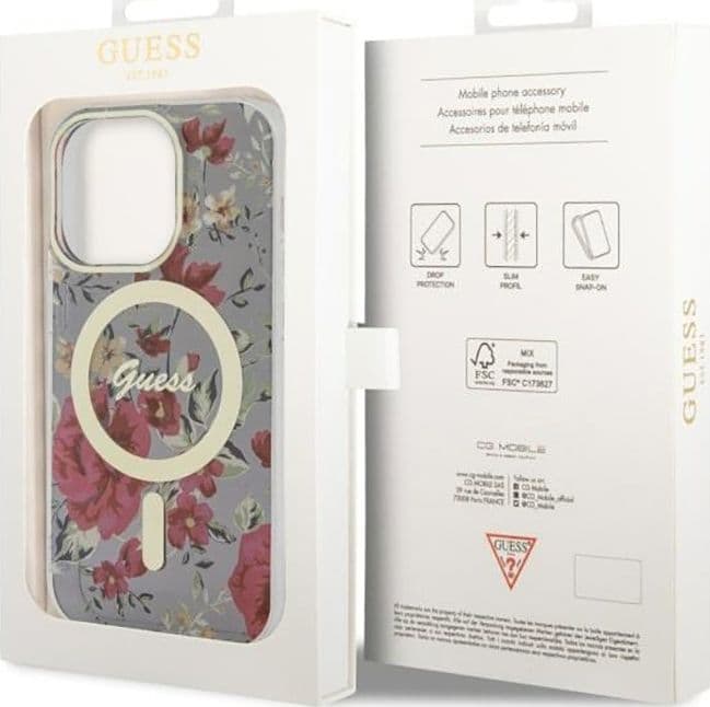 Guess Flower MagSafe - Case for iPhone 14 Pro (Green) - 8