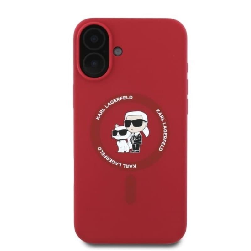 Karl Lagerfeld Silicone Karl & Choupette Ring MagSafe - Case iPhone 16 (red) - 3