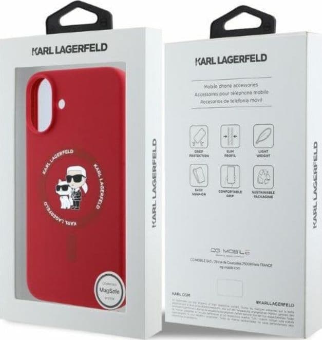 Karl Lagerfeld Silicone Karl & Choupette Ring MagSafe - Case iPhone 16 (red) - 4
