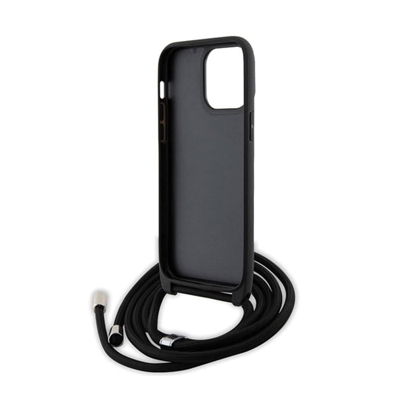 Karl Lagerfeld Crossbody Saffiano Metal Pin Karl & Choupette - iPhone 14 Pro Max Case (Black) - 6