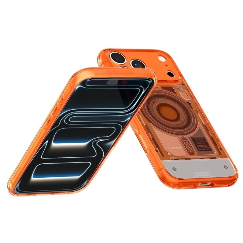 Spigen Ultra Hybrid Mag MagSafe - Custodia per iPhone 18 Pro / 17 Pro (C-One Tangerine) - 5