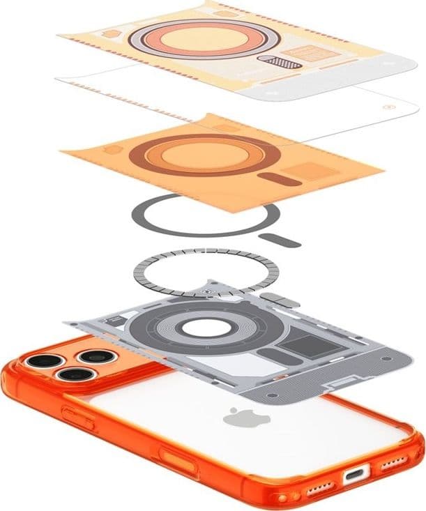 Spigen Ultra Hybrid Mag MagSafe - Custodia per iPhone 18 Pro / 17 Pro (C-One Tangerine) - 6