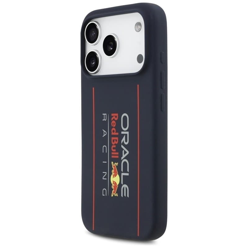 Custodia MagSafe per iPhone 17 Pro con logo verticale oversize in silicone Red Bull (blu navy) - 2