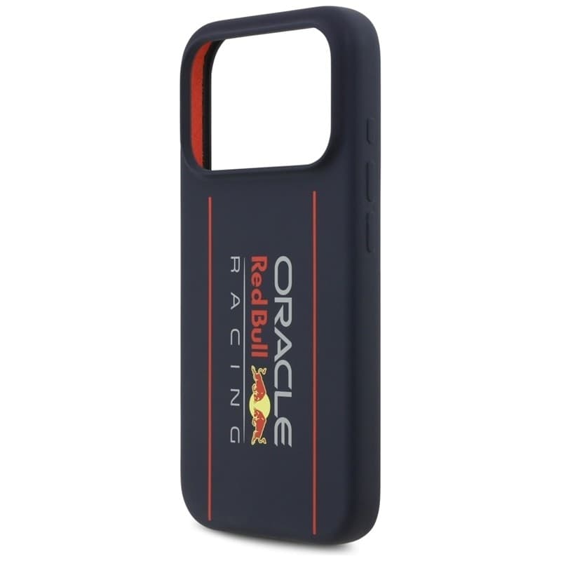 Custodia MagSafe per iPhone 17 Pro con logo verticale oversize in silicone Red Bull (blu navy) - 6
