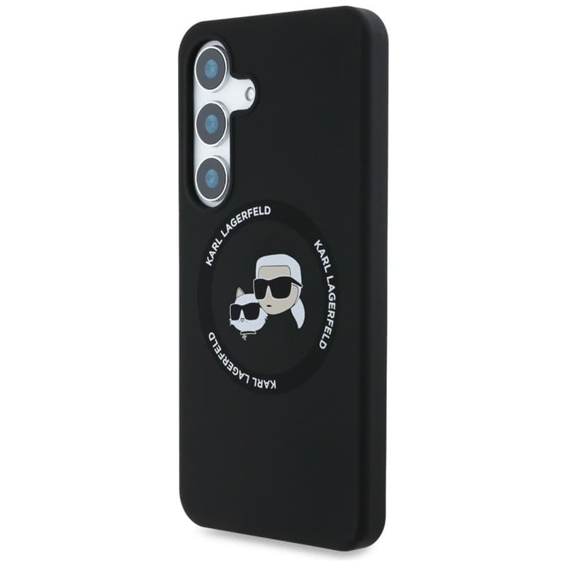 Karl Lagerfeld Silicone Double Heads And Circle MagSafe - Case for Samsung Galaxy S25 (Black) - 2