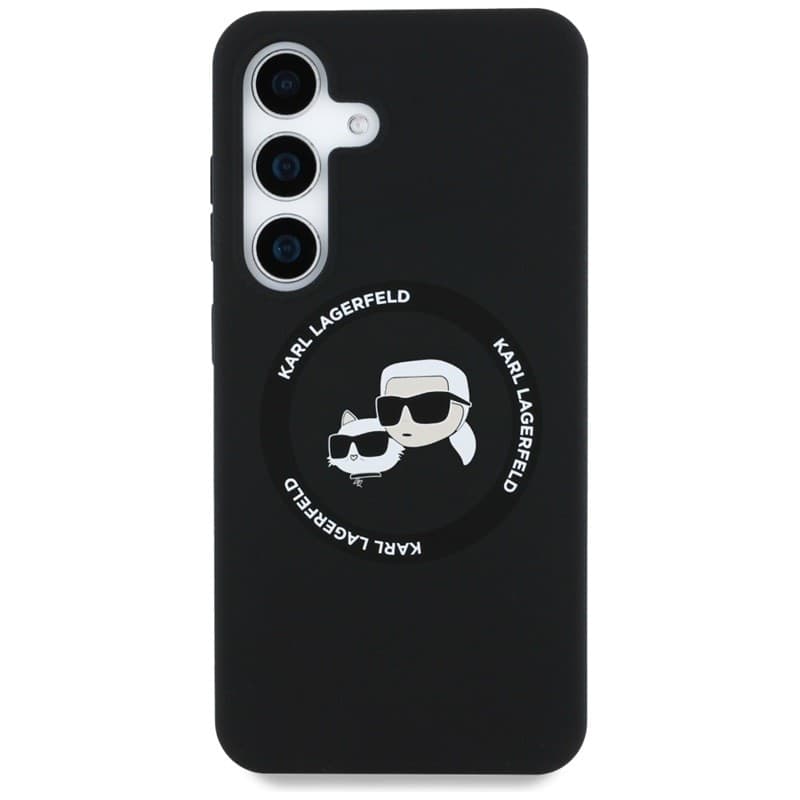 Karl Lagerfeld Silicone Double Heads And Circle MagSafe - Case for Samsung Galaxy S25 (Black) - 3