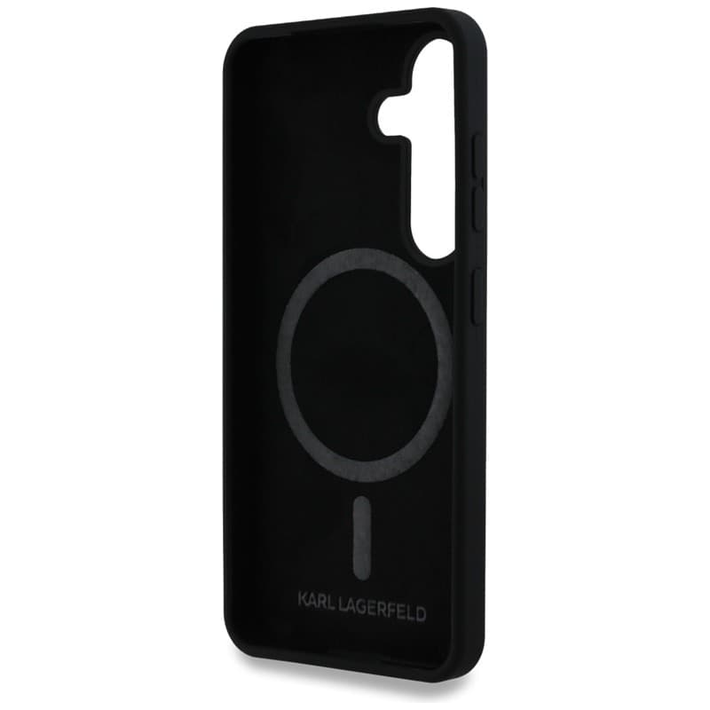 Karl Lagerfeld Silicone Double Heads And Circle MagSafe - Case for Samsung Galaxy S25 (Black) - 7