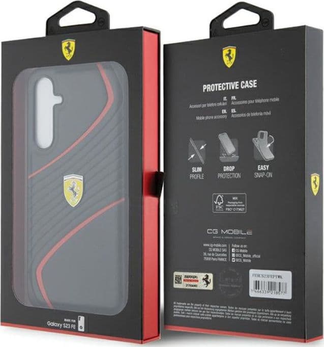Ferrari Twist Metal Logo - Samsung Galaxy S23 FE Case (black) - 7