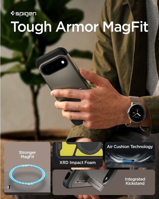 Spigen Tough Armor Mag MagSafe - Custodia per Google Pixel 11 (Gunmetal) - 10