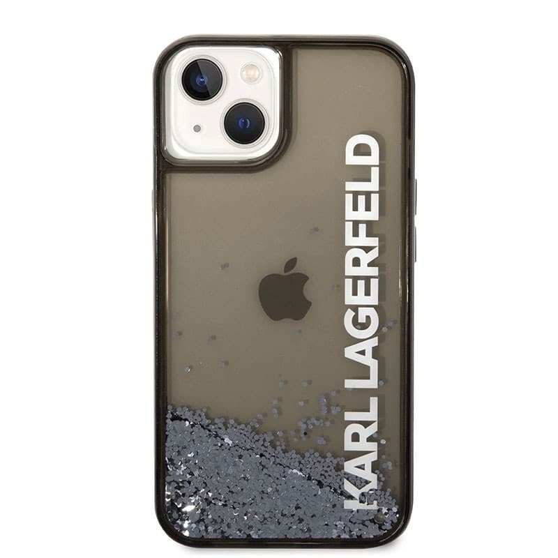 Karl Lagerfeld Liquid Glitter Translucent Elongated Logo Case - Case for iPhone 14 Plus (Black) - 2