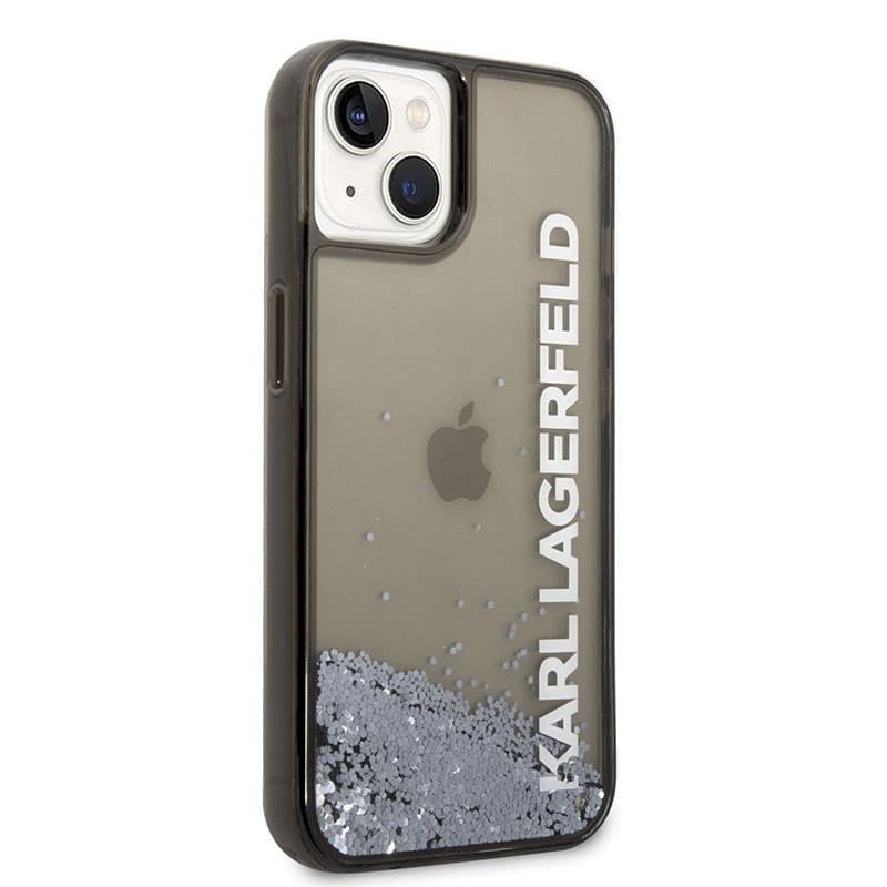 Karl Lagerfeld Liquid Glitter Translucent Elongated Logo Case - Case for iPhone 14 Plus (Black) - 3
