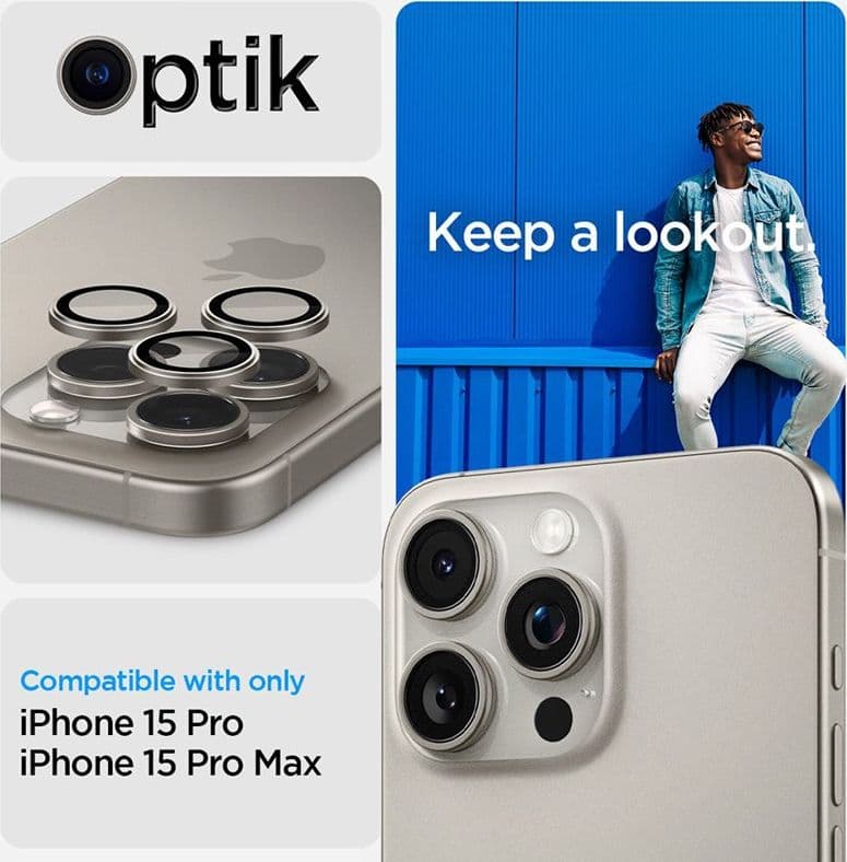 Spigen Optik Pro GLAS.TR EZ Fit Camera Protector 2-Pack - Lens protection glass for iPhone 17 Pro / 17 Pro Max / iPhone 15 Pro / - 7
