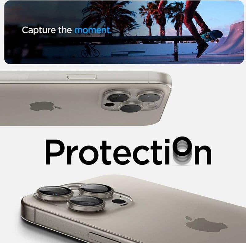 Spigen Optik Pro GLAS.TR EZ Fit Camera Protector 2-Pack - Lens protection glass for iPhone 17 Pro / 17 Pro Max / iPhone 15 Pro / - 8