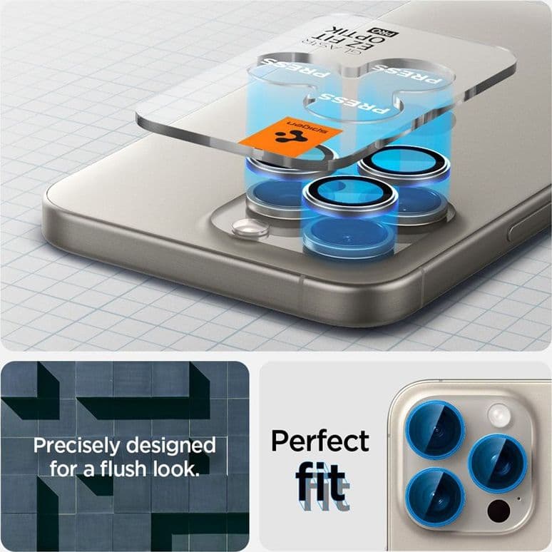 Spigen Optik Pro GLAS.TR EZ Fit Camera Protector 2-Pack - Lens protection glass for iPhone 17 Pro / 17 Pro Max / iPhone 15 Pro / - 9