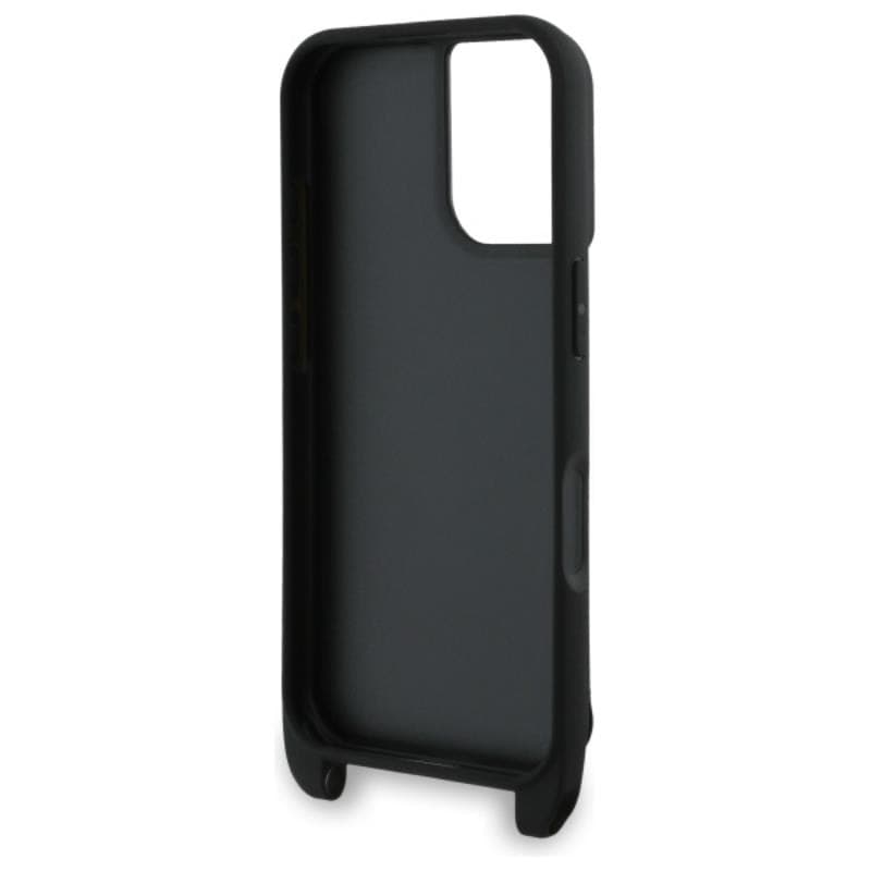 Karl Lagerfeld Saffiano Karl & Choupette Metal Pin CBDY Strap - Case for iPhone 16 (black) - 5