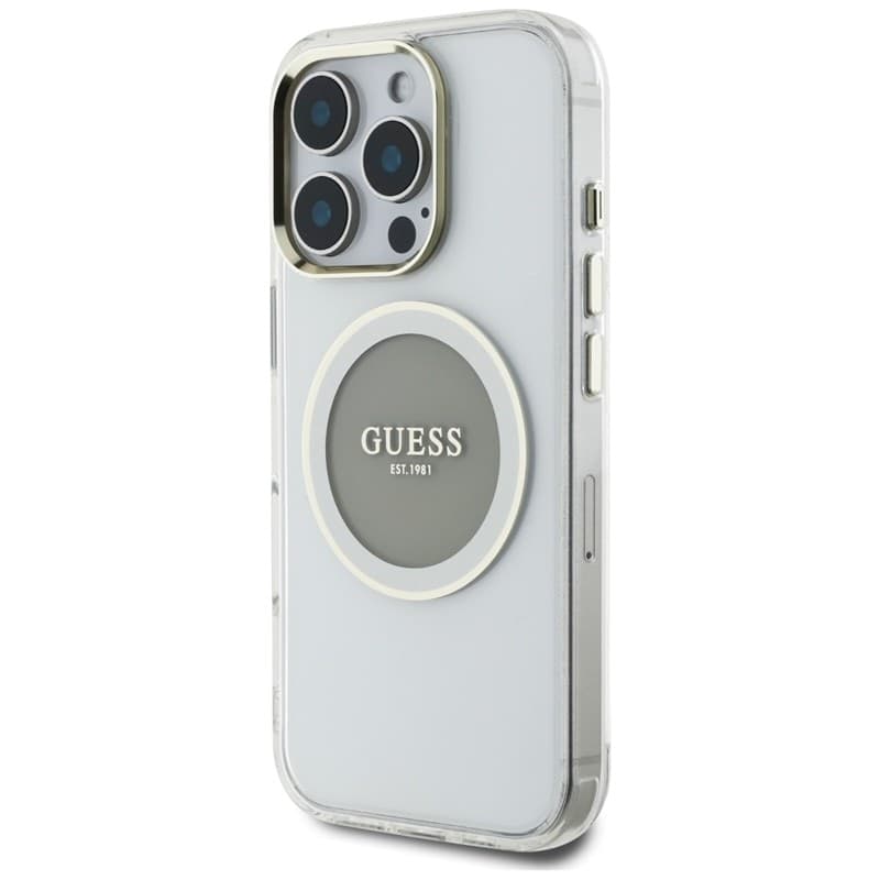 Guess IML Metal Colored Circle Classic Logo MagSafe - Case for iPhone 16 Pro (gray) - 2