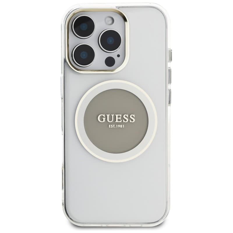 Guess IML Metal Colored Circle Classic Logo MagSafe - Case for iPhone 16 Pro (gray) - 3