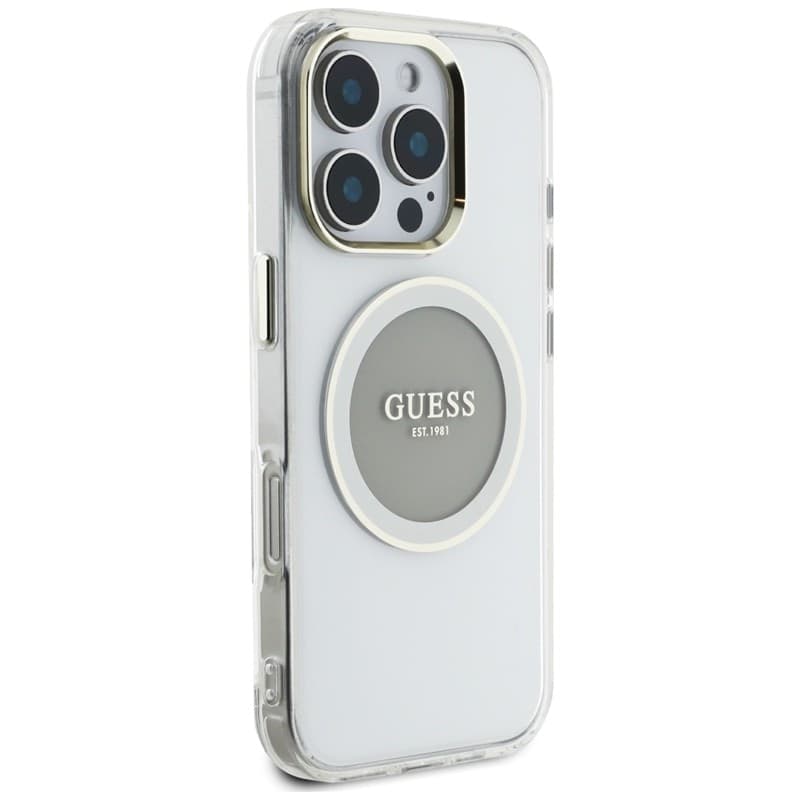Guess IML Metal Colored Circle Classic Logo MagSafe - Case for iPhone 16 Pro (gray) - 4