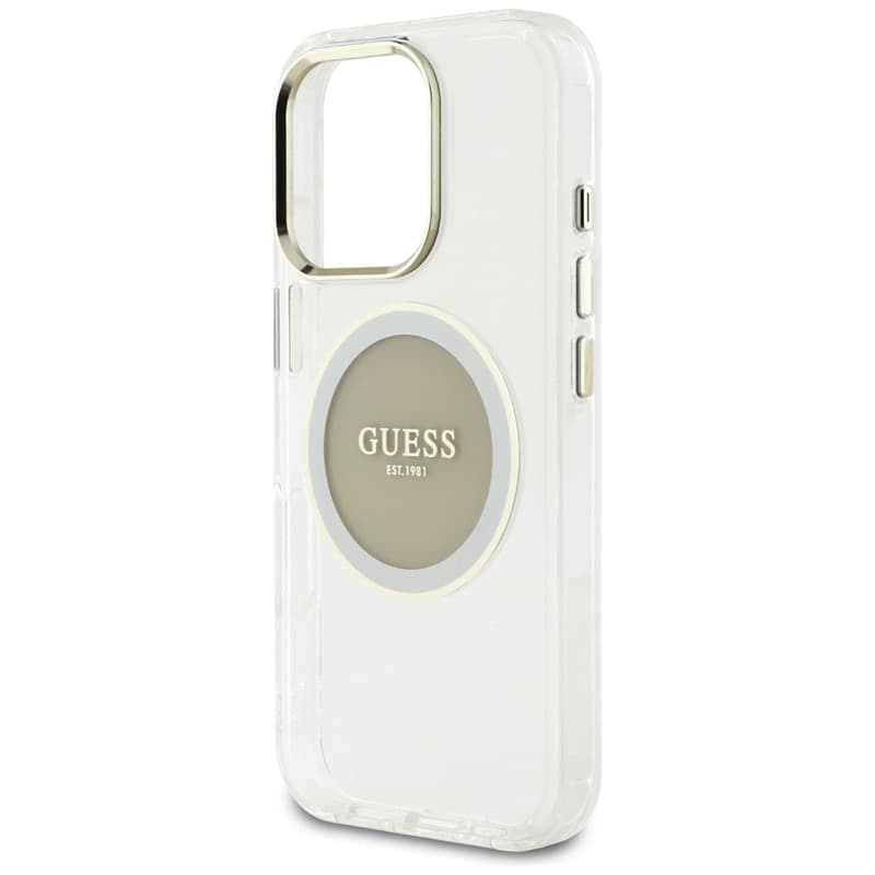 Guess IML Metal Colored Circle Classic Logo MagSafe - Case for iPhone 16 Pro (gray) - 6
