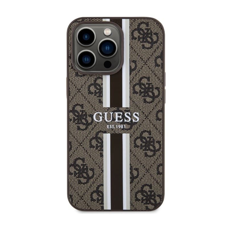Guess 4G Printed Stripes MagSafe - Case for iPhone 13 Pro Max (Brown) - 3