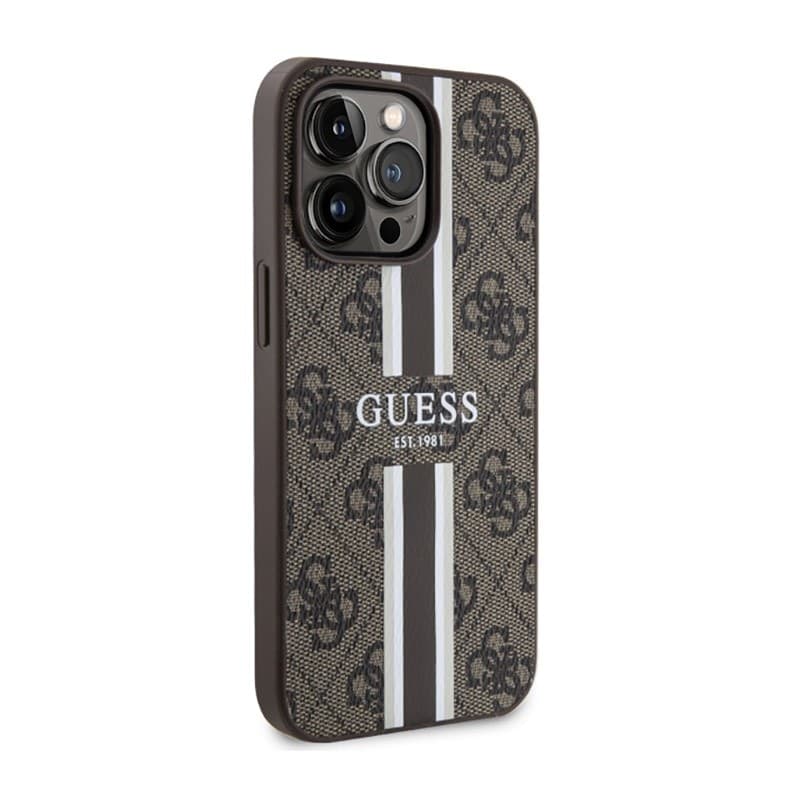 Guess 4G Printed Stripes MagSafe - Case for iPhone 13 Pro Max (Brown) - 4