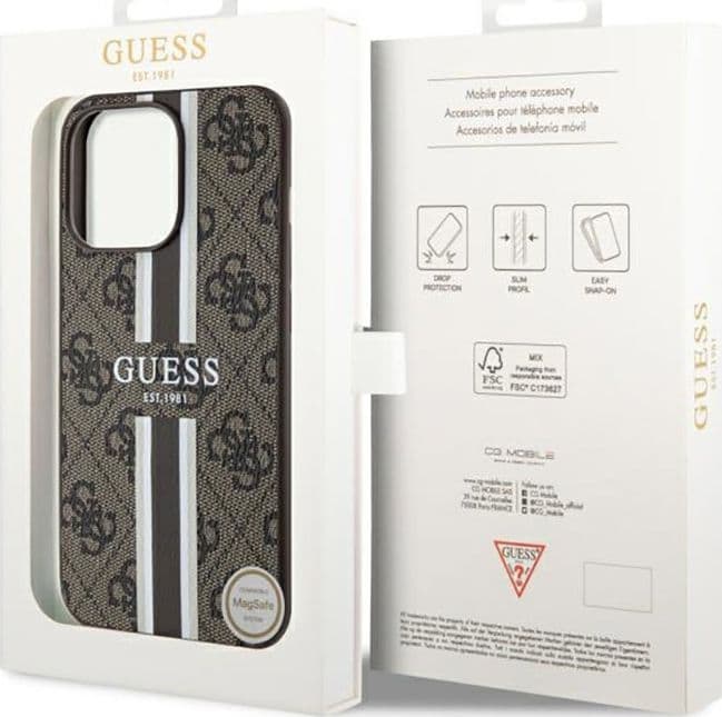 Guess 4G Printed Stripes MagSafe - Case for iPhone 13 Pro Max (Brown) - 8