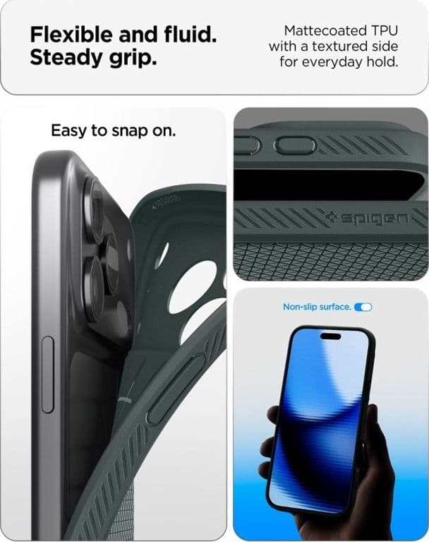 Spigen Liquid Air - Custodia per iPhone 18 Pro / 17 Pro (Verde Abisso) - 7