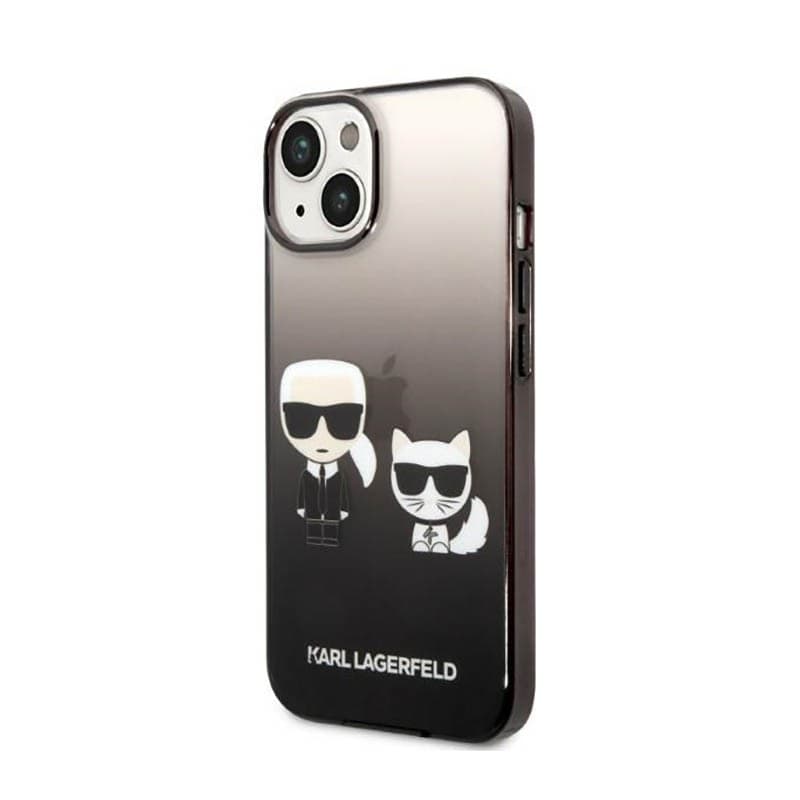 Karl Lagerfeld Gradient Ikonik Karl & Choupette - Case for iPhone 14 Plus (Black) - 2
